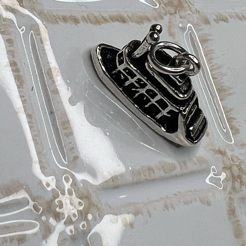 Vintage Boat Charm 925 Sterling Silver | Ship / Tugboat | Nautical | NOS